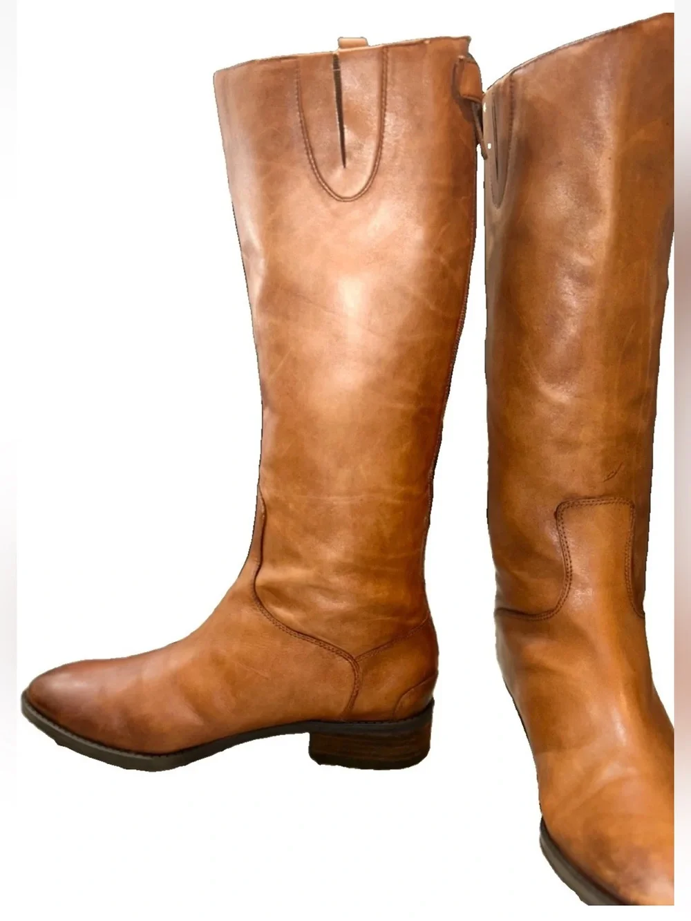 Sam Edelman Penny Whiskey Tan Leather Tall Knee High Riding Boots Women's 9.5M